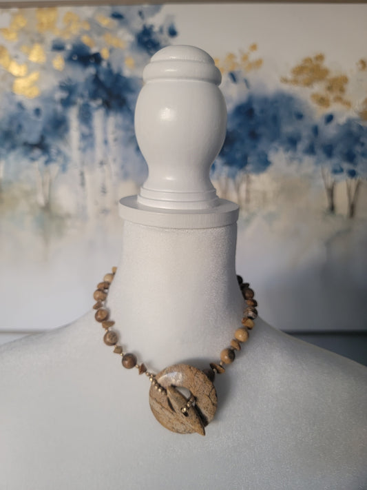 Picture Jasper Beaded Necklace