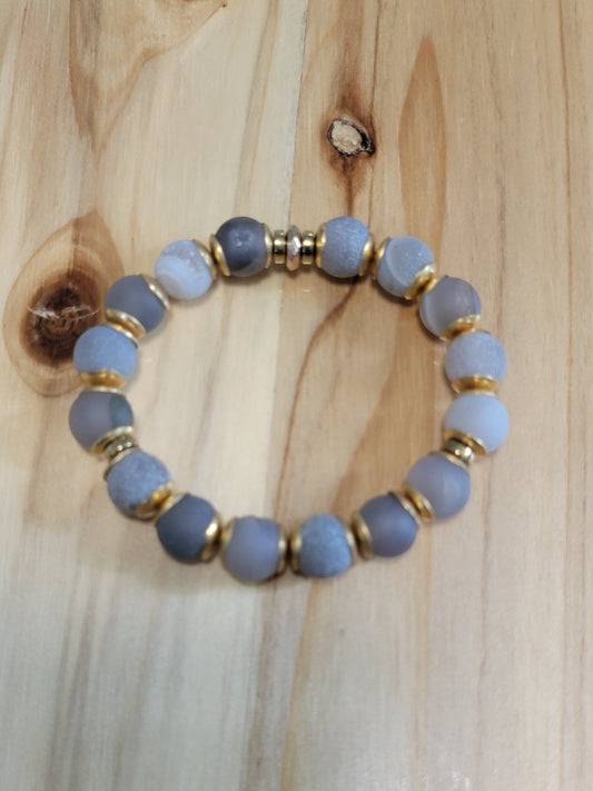 Matte Druzy Agate Bracelet