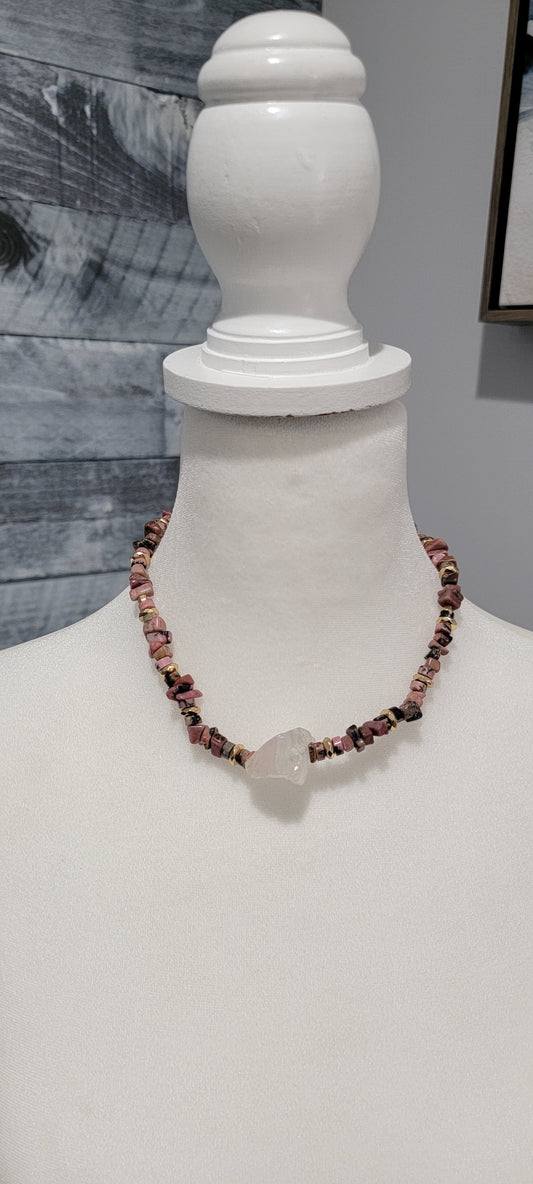 Rhodonite Beaded Necklace