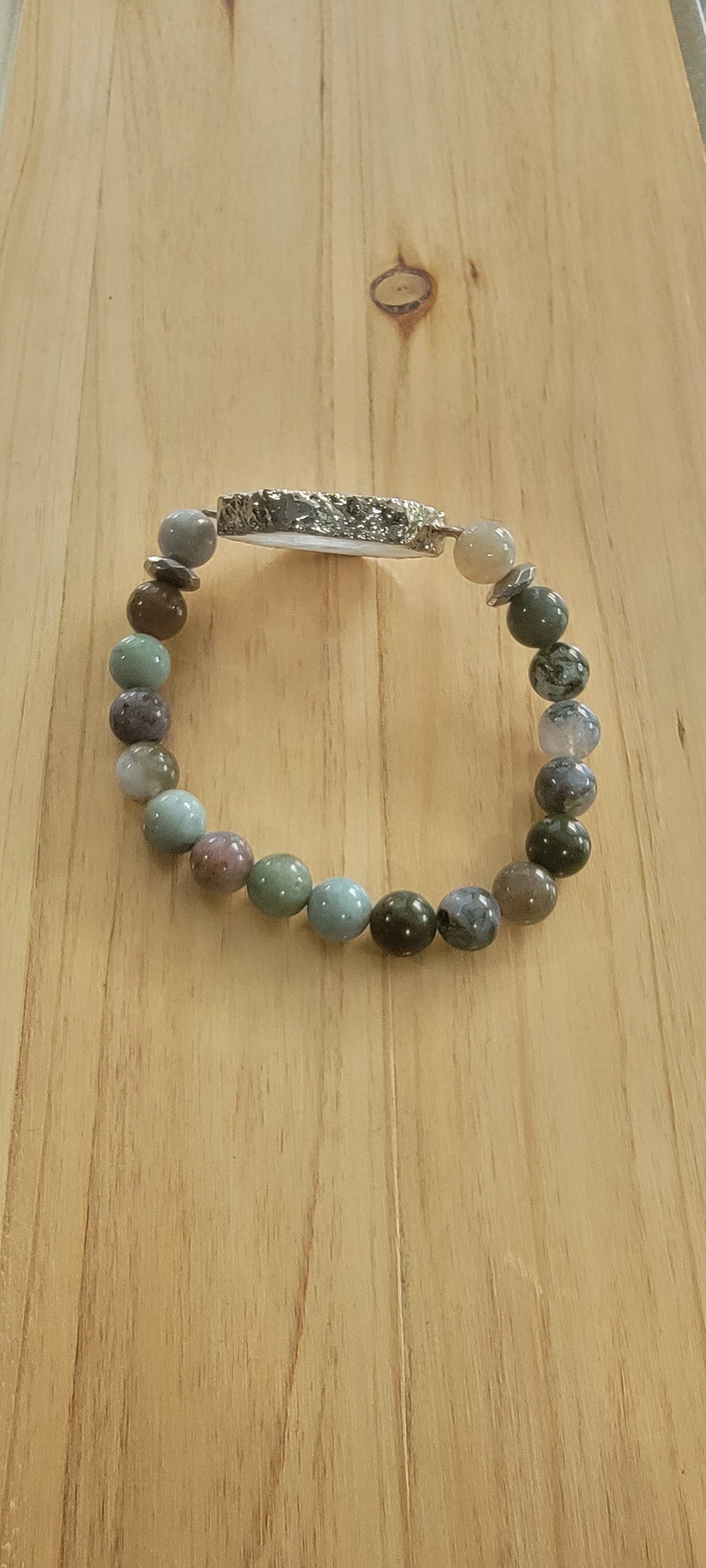 Indian Moss Agate and Clear Quartz