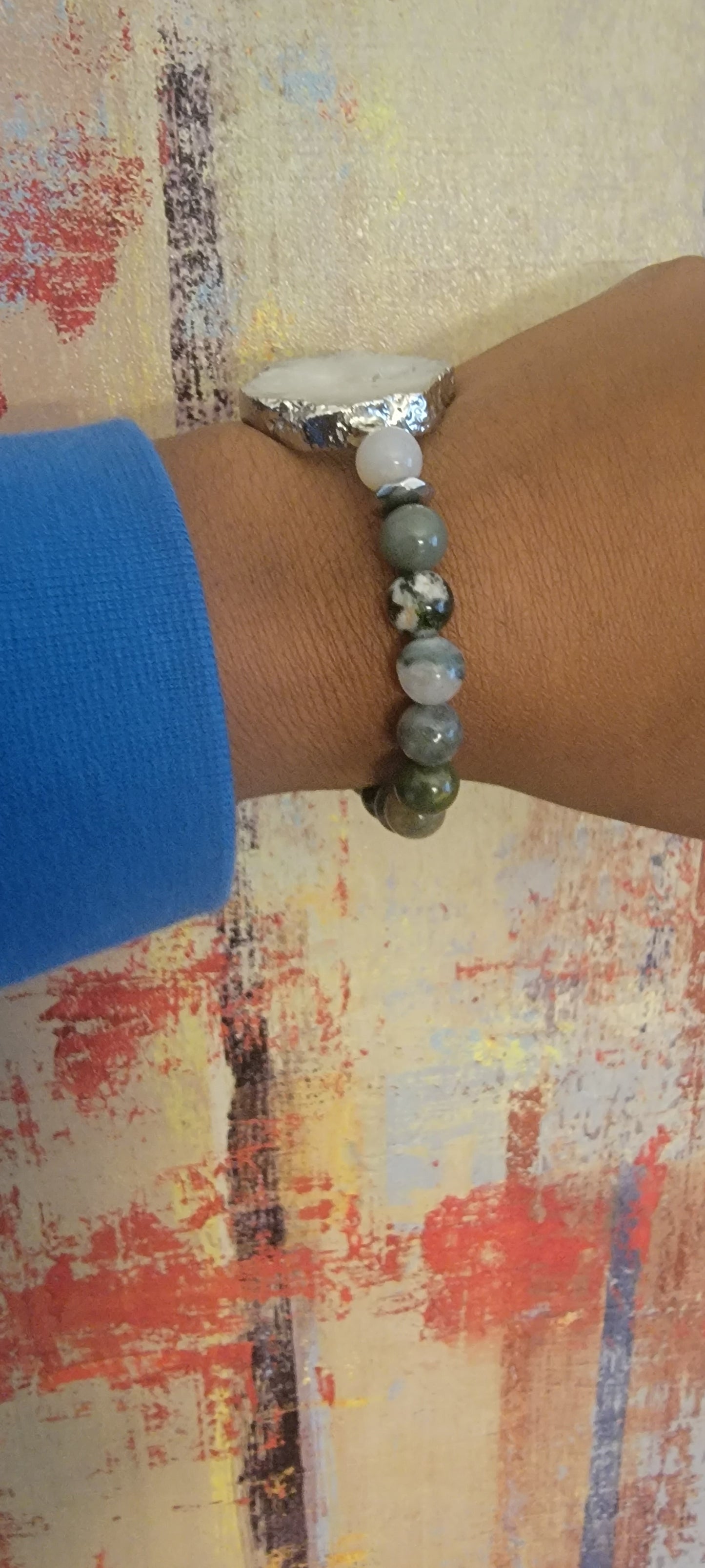 Indian Moss Agate and Clear Quartz