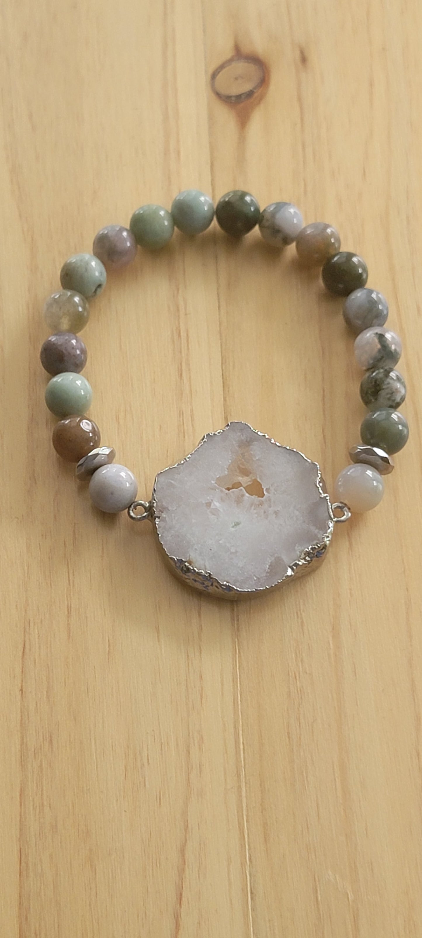 Indian Moss Agate and Clear Quartz