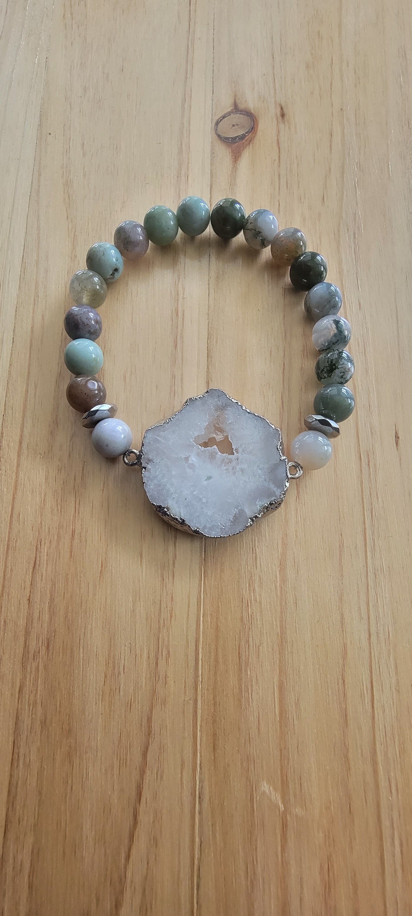 Indian Moss Agate and Clear Quartz