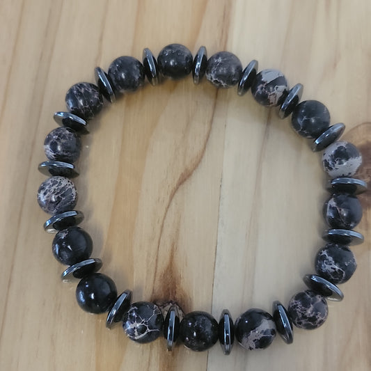 Pulsera de sedimentos del Mar Negro y hematita