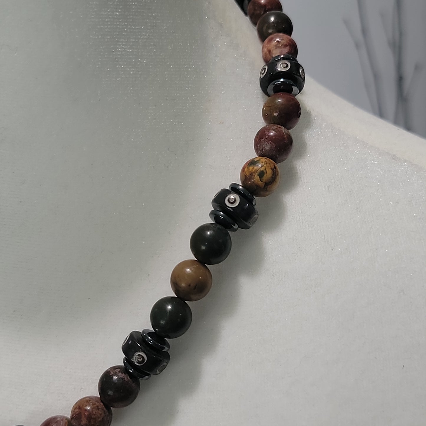 Picasso Jasper and Bone Necklace