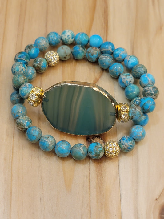 Turquoise Sea Sediment Jasper Set