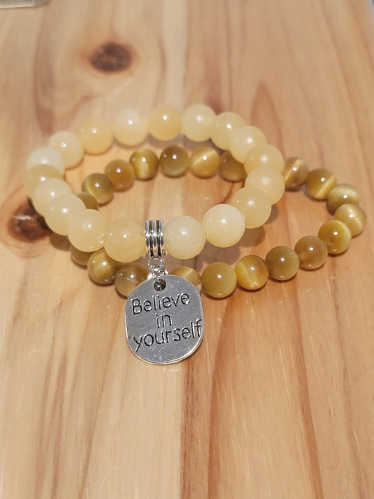 Golden "Believe In Yourself" Bracelet set