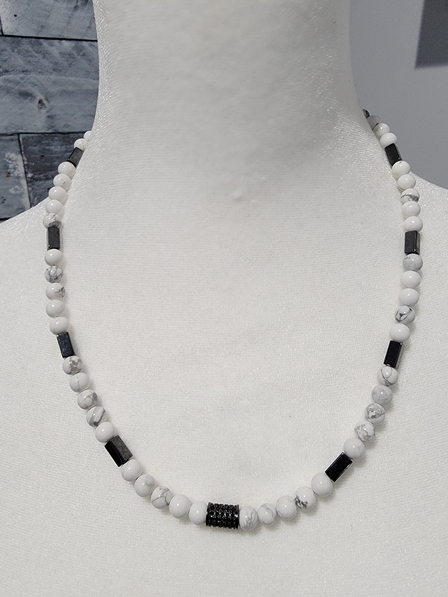 Howlite and Hematite Necklace