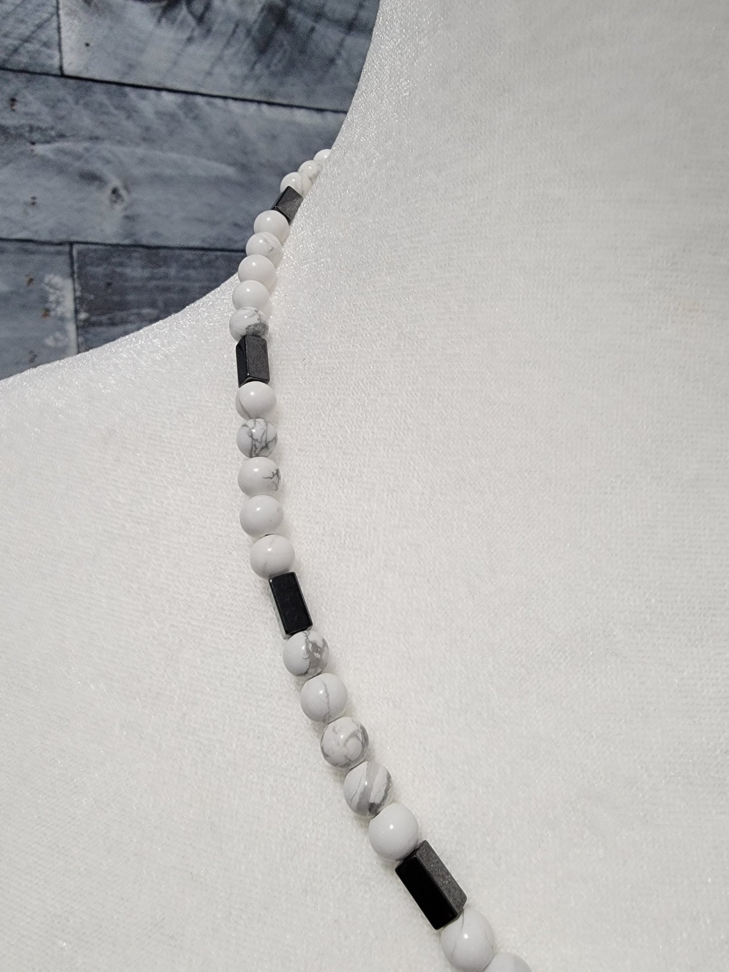 Howlite and Hematite Necklace