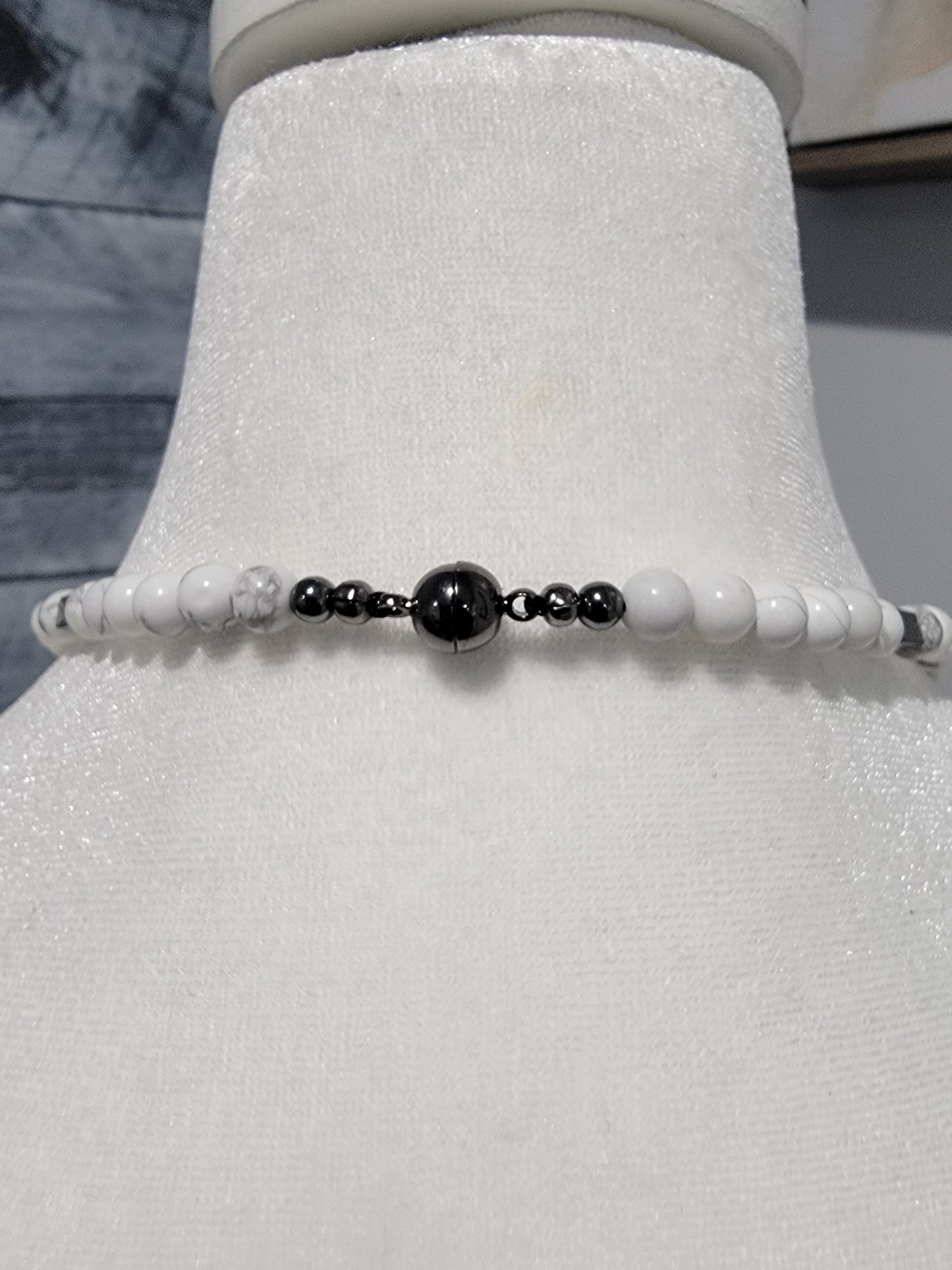 Howlite and Hematite Necklace