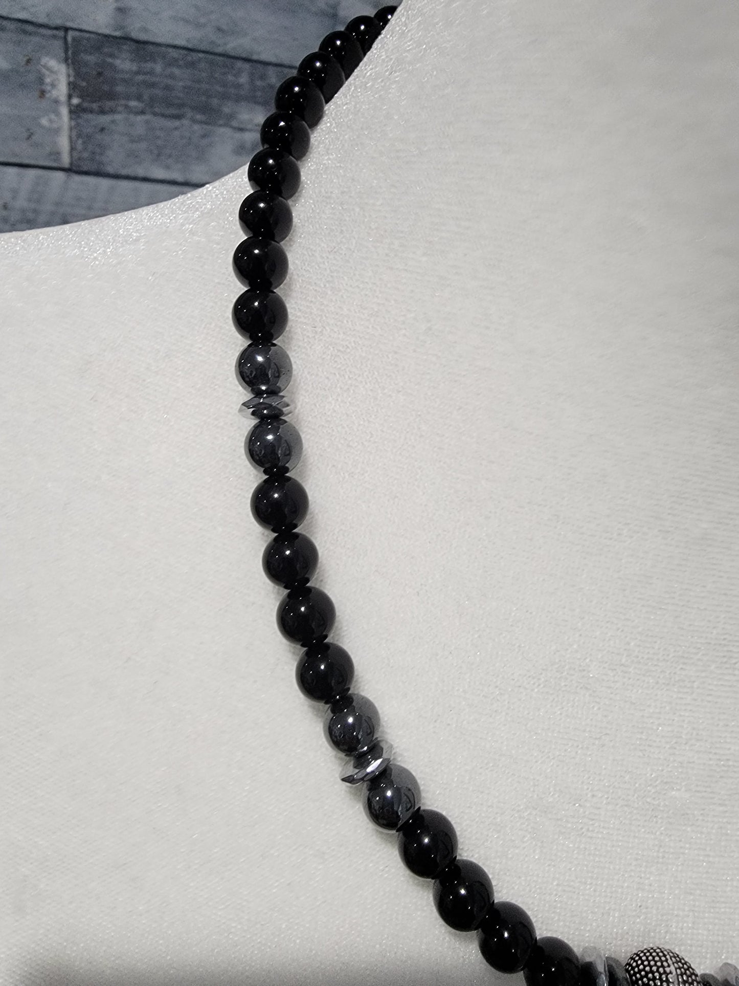 Black Onyx and Hematite Necklace