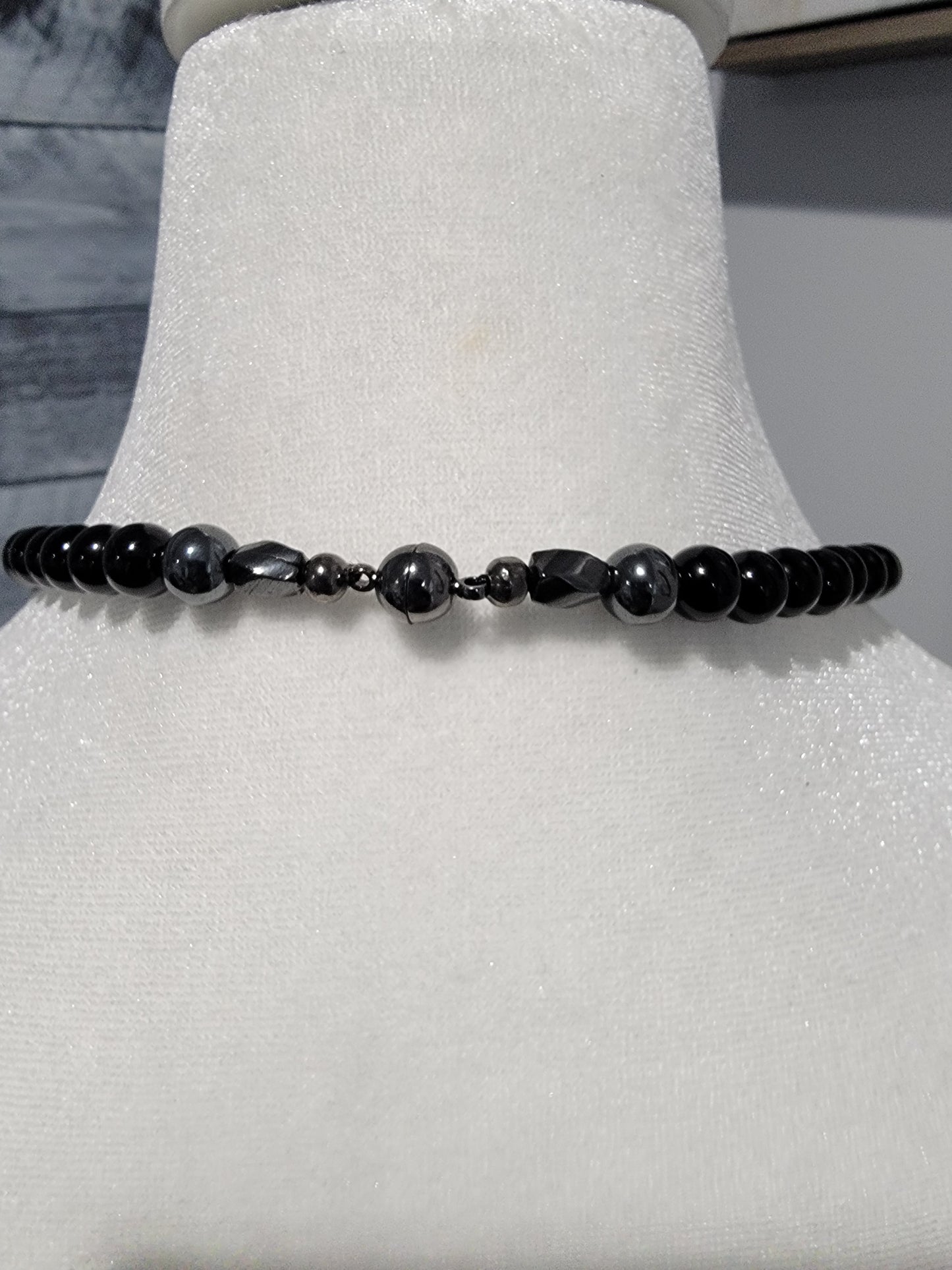 Black Onyx and Hematite Necklace