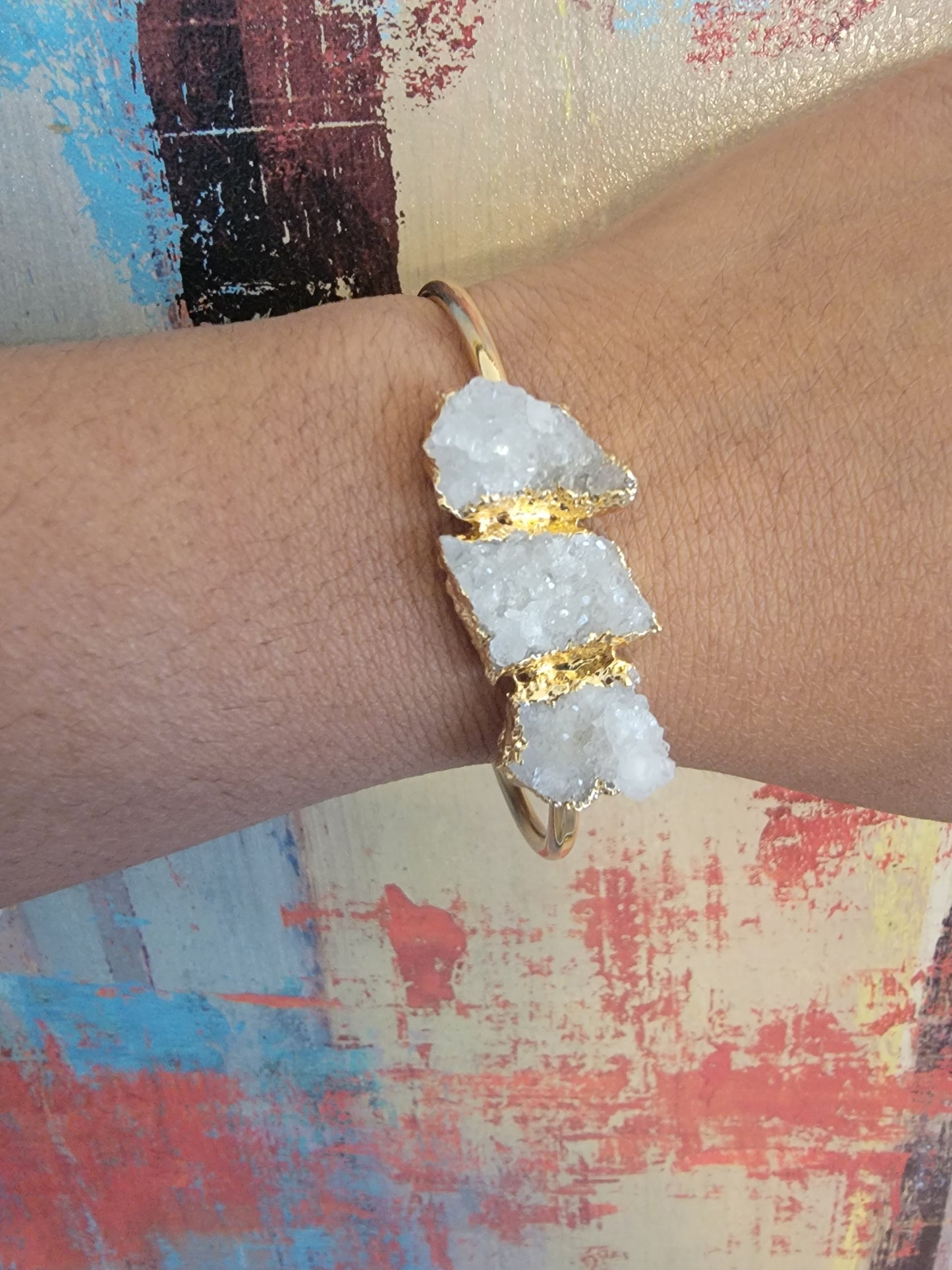 Druzy Crystal Quartz Bangle