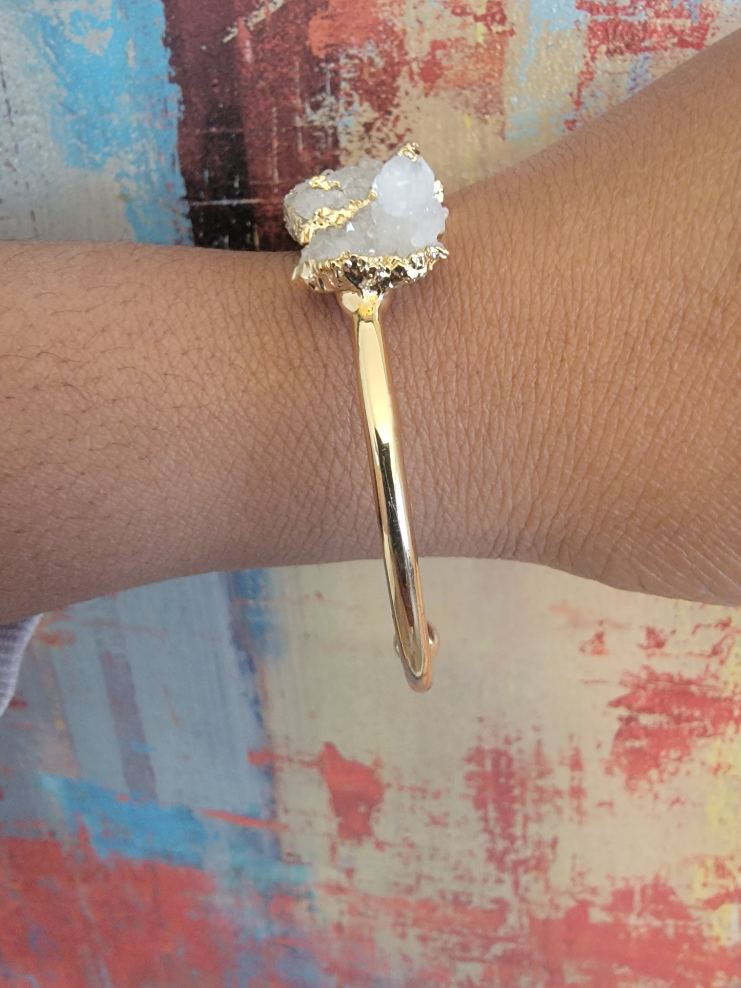 Druzy Crystal Quartz Bangle