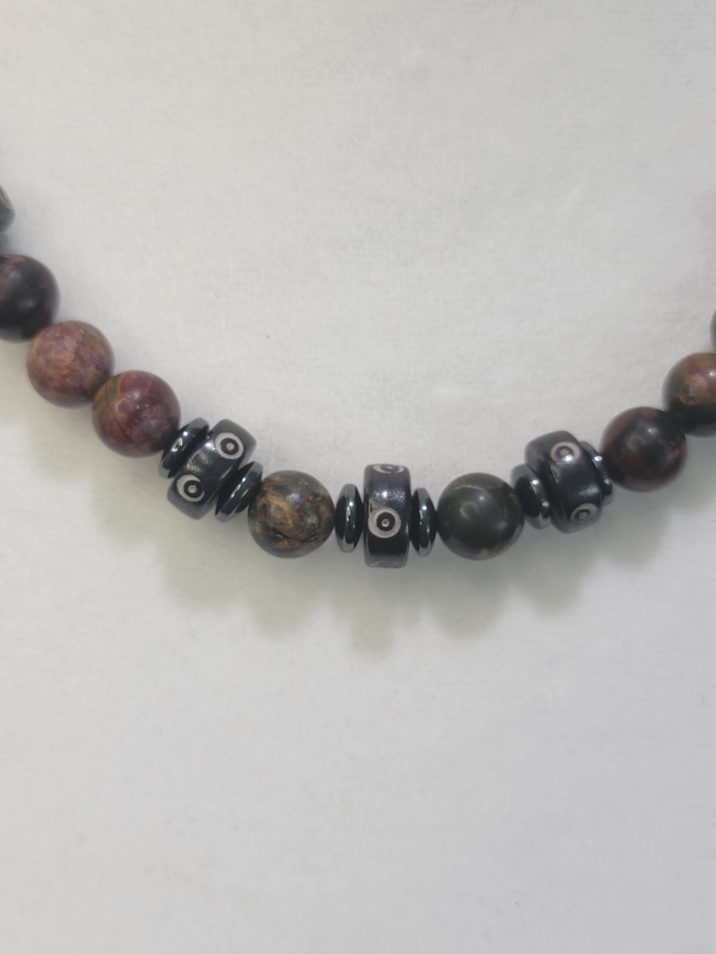 Picasso Jasper and Bone Necklace