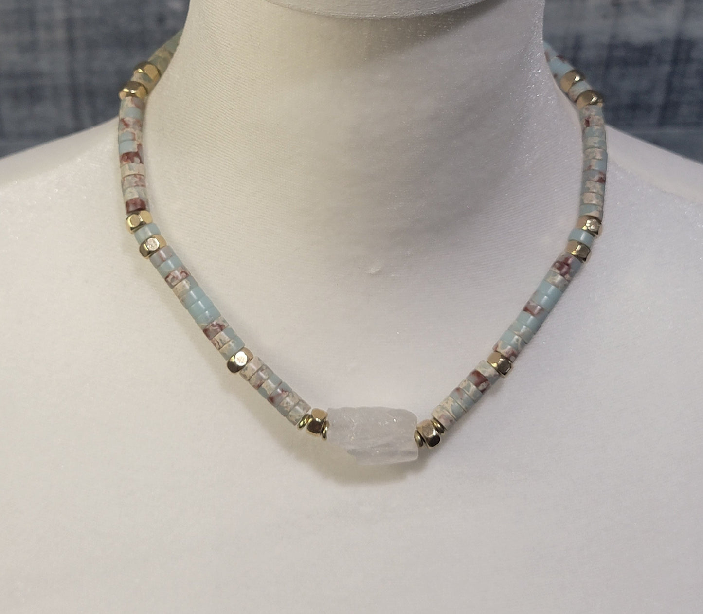 Aqua Blue Imperial Jasper Necklace