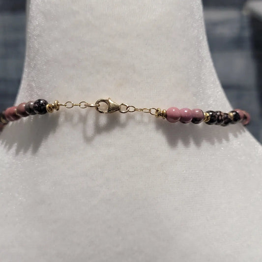 Rhodonite Elephant Beaded Necklace